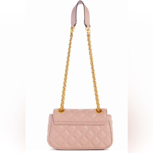 GUESS Giully Mini Convertible Quilted Crossbody Apricot Cream Pink AUTHENTIC - Picture 4 of 16